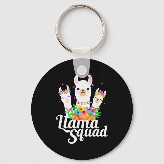 Llavero Llama Squad Funny Cute Llama Matching  (Anverso)