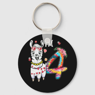 Llavero Llama, tengo 4 años, cuarto cumpleaños, granja de 