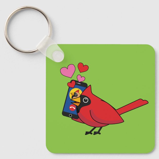 Llavero Llamadas Cardinal Bird Love Mating (Anverso)