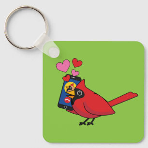 Llavero Llamadas de amor y apareamiento de pájaros cardena