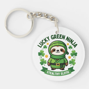 Llavero Llamador Día de San Patricio Perezoso Ninja Verde 