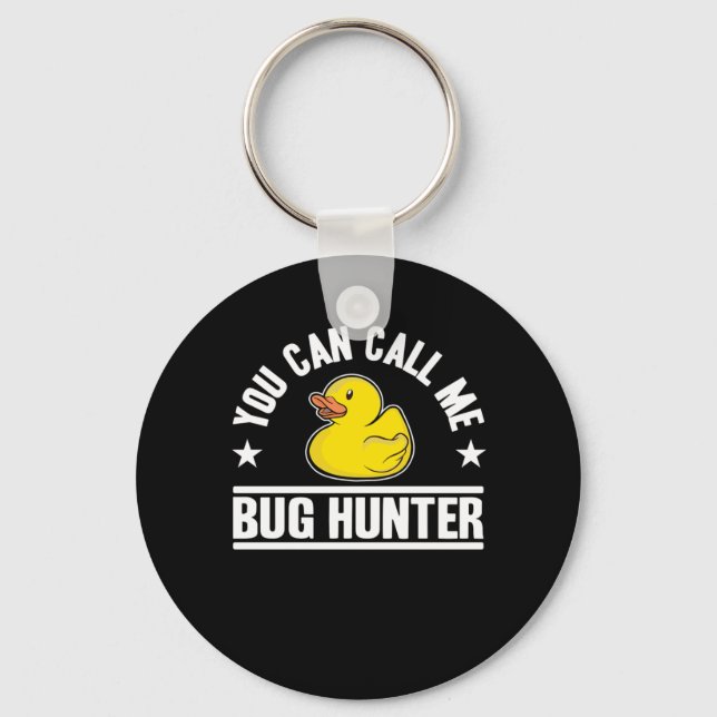 Llavero Llamame a Bug Hunter Funny Rubber Duck Programació (Anverso)