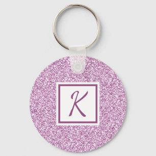 Llavero Llamativo Rosa Monograma Personalizado