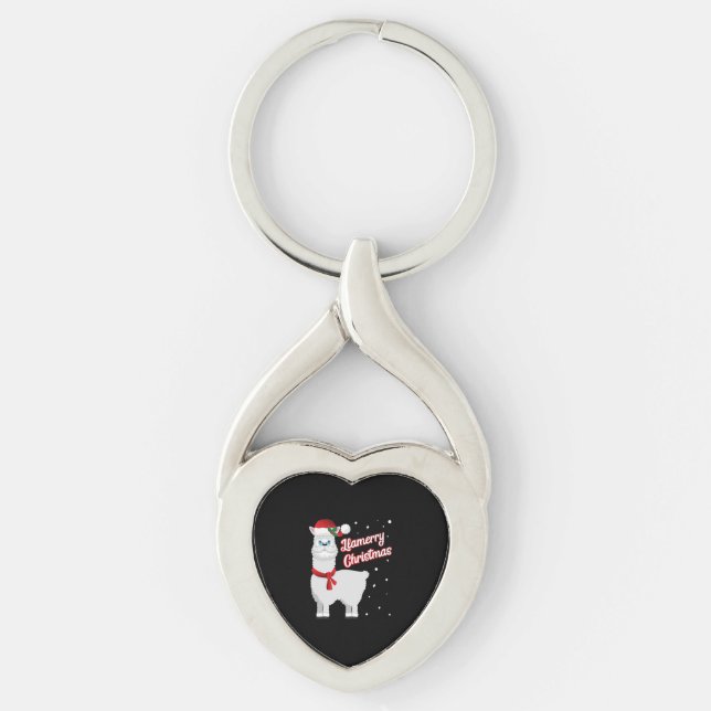 Llavero Llamerry Merry Christmas Llama Santa Claus (Anverso)