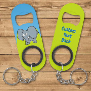 Llavero Llave abrebotellas de elefante gris de dibujos ani
