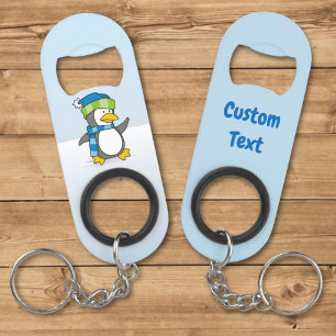 Llavero Llave abrebotellas de pequeño pingüino caminando s