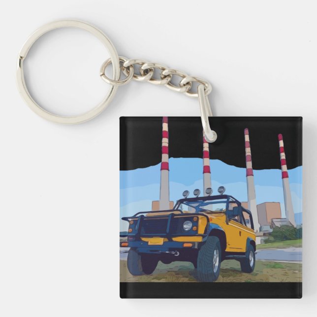 Llavero Llave acrílica de 2 lados de POWERHOUSE (Frente)