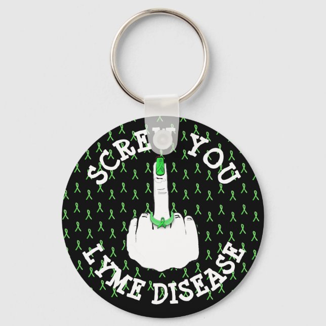 Llavero Llave C dedo medio Enfermedad de Lyme (Anverso)