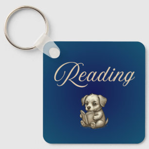 Llavero Llave Cadenita Amante de Libros Perro Leyendo - Pe