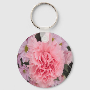 Llavero Llave Cadenita Clavel Rosa Belleza