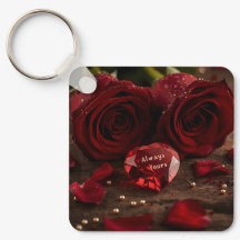 Llave Cadenita Corazón Romántico Rosa Roja Dulce