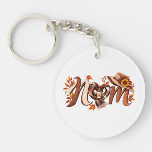 Llavero Llave Cadenita Mamá Otoño Acogedor Café & Etiqueta