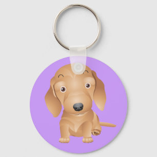 Llavero Llave Cadenita Perro Morado Cachorro Dachshund Amo