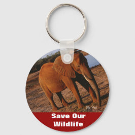 Llavero Llave Cadenita Rojo Grande Salva Nuestros Animales