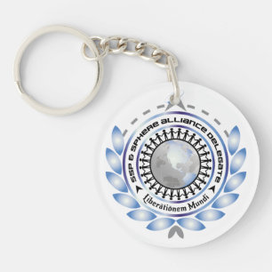 Llavero Llave circular con el personalizable hacia atrás