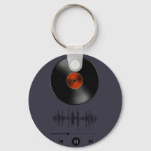 Llave Clásica de Onda de Sonido de Disco de Vinilo