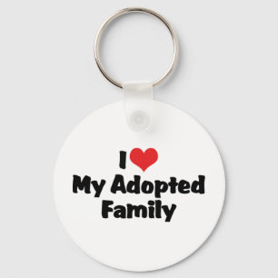 Llavero Llave Colgante "Amo a mi Familia Adoptiva"