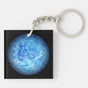 Llavero Llave Colgante de Arte Fluido Calm Tide