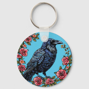 Llavero Llave Collar de Bolsa de Pájaro Cuervo Negro Amant