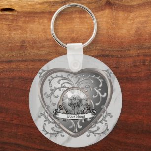 Llavero Llave corazón de hada joya plateada
