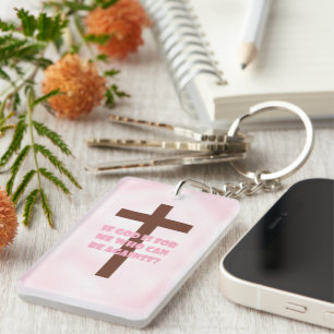 Llavero Llave cristiana de calidad en rosa