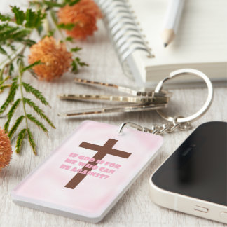 Llavero Llave cristiana de calidad en rosa