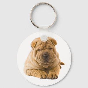 Llavero Llave de amor de cachorro Shar Pei chino