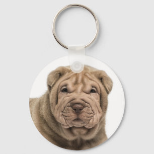 Llavero Llave de amor de cachorro Shar Pei chino