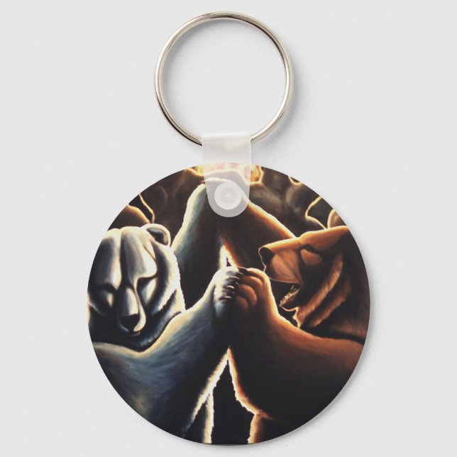 Llavero Llave de arte de oso Cadena de bailes de osos gril (Anverso)