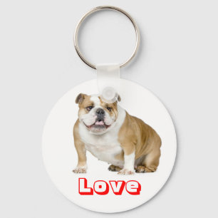 Llavero Llave de cadena con cachorro de Bulldog inglés