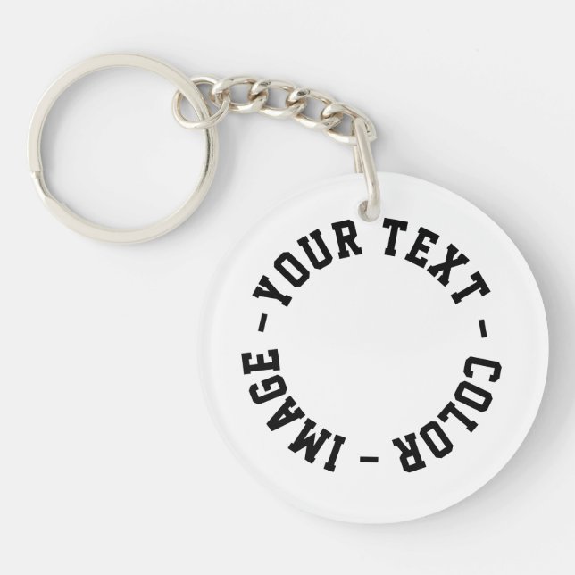 Llavero Llave de Círculo de Acrílico Personalizable (Frente)