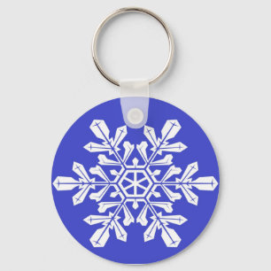 Llavero Llave de nieve azul de cadena clave