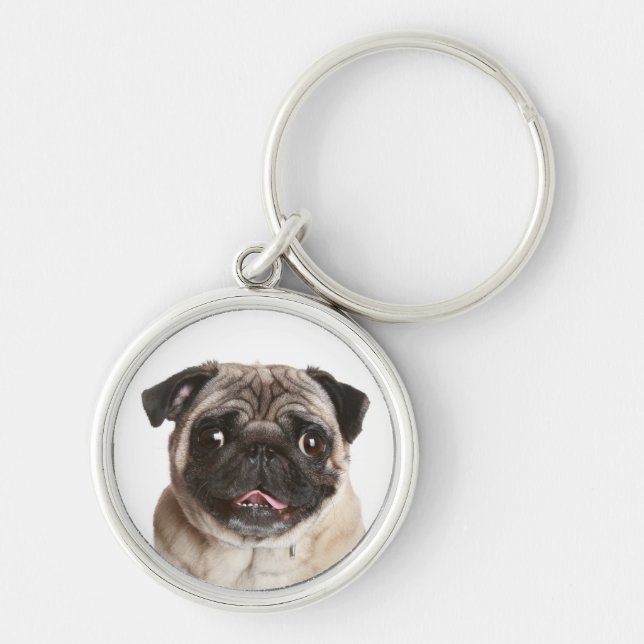 Llavero Llave de Perro de Pug Amor (Frente)