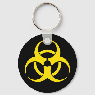 Llavero Llave del símbolo de Biopeligro Amarillo