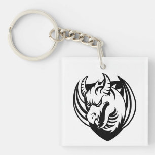 Llavero Llave Fantasía Dragón Negro