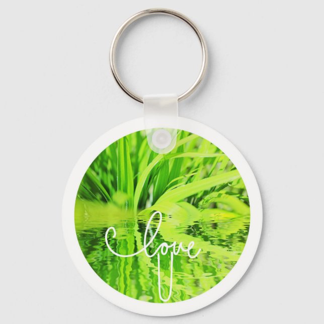 Llavero Llave Feliz Hierba Verde Te Amo (Anverso)
