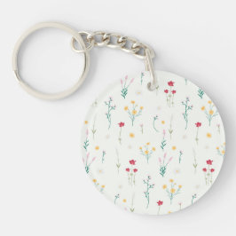 Llavero Llave Floral Acrílico Flor Botánica Primavera