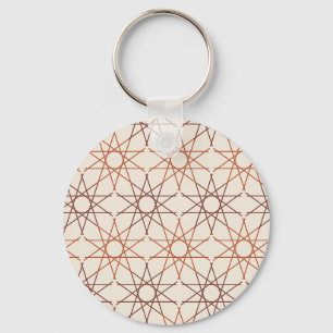Llavero Llave Geometría Estrella Quintuple Marfil Siena