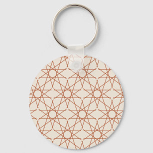 Llavero Llave Geometría Estrella Quintuple Terracota