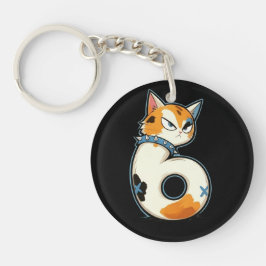 Llavero Llave Link & Share Graffiti Calico Cat Número 6