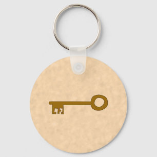 Llavero Llave. Llave marrón con efecto de pergamino.