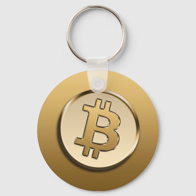 Llavero Llave maestra de Bitcoin dorada (Anverso)