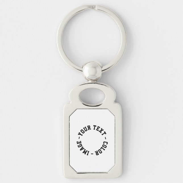 Llavero Llave metálico rectangular personalizable (Anverso)