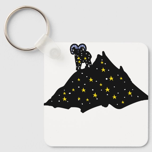 Llavero Llave moderna de Ram Zodiaco – Aries elegante (Anverso)