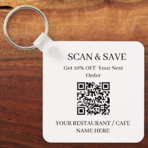 Llavero Llave para restaurante con código QR Escanea y gua