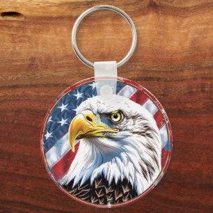 Llavero Llave Patriótica de USA con Águila como Regalo