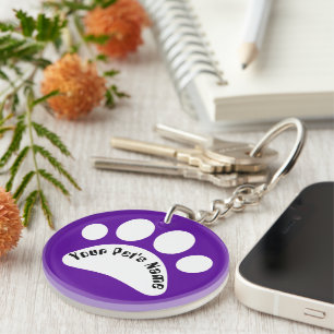 Llavero Llave personalizada con huella de pata de perro y