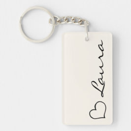 Llavero Llave personalizada con tu nombre en forma de cora