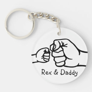 Llavero Llave personalizada Daddy & Me Fist Bump con nombr