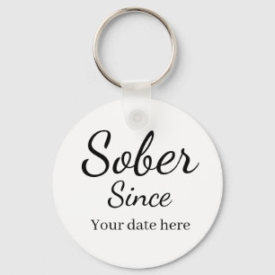 Llavero Llave personalizada “Sobrio Desde” - Fecha de Sobr
